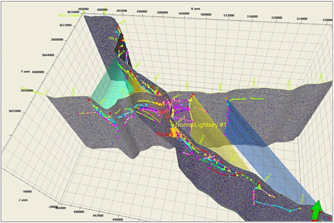 Seismic data lines being used for South Georgia Rift Basin characterization activities.