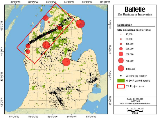 Figure 1: Project location map. The project area is denoted by the red rectangle in the northwest part of the state.