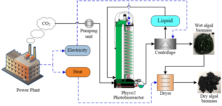 Pilot photobioreactor system schematic, T. B. Simon Power Plant