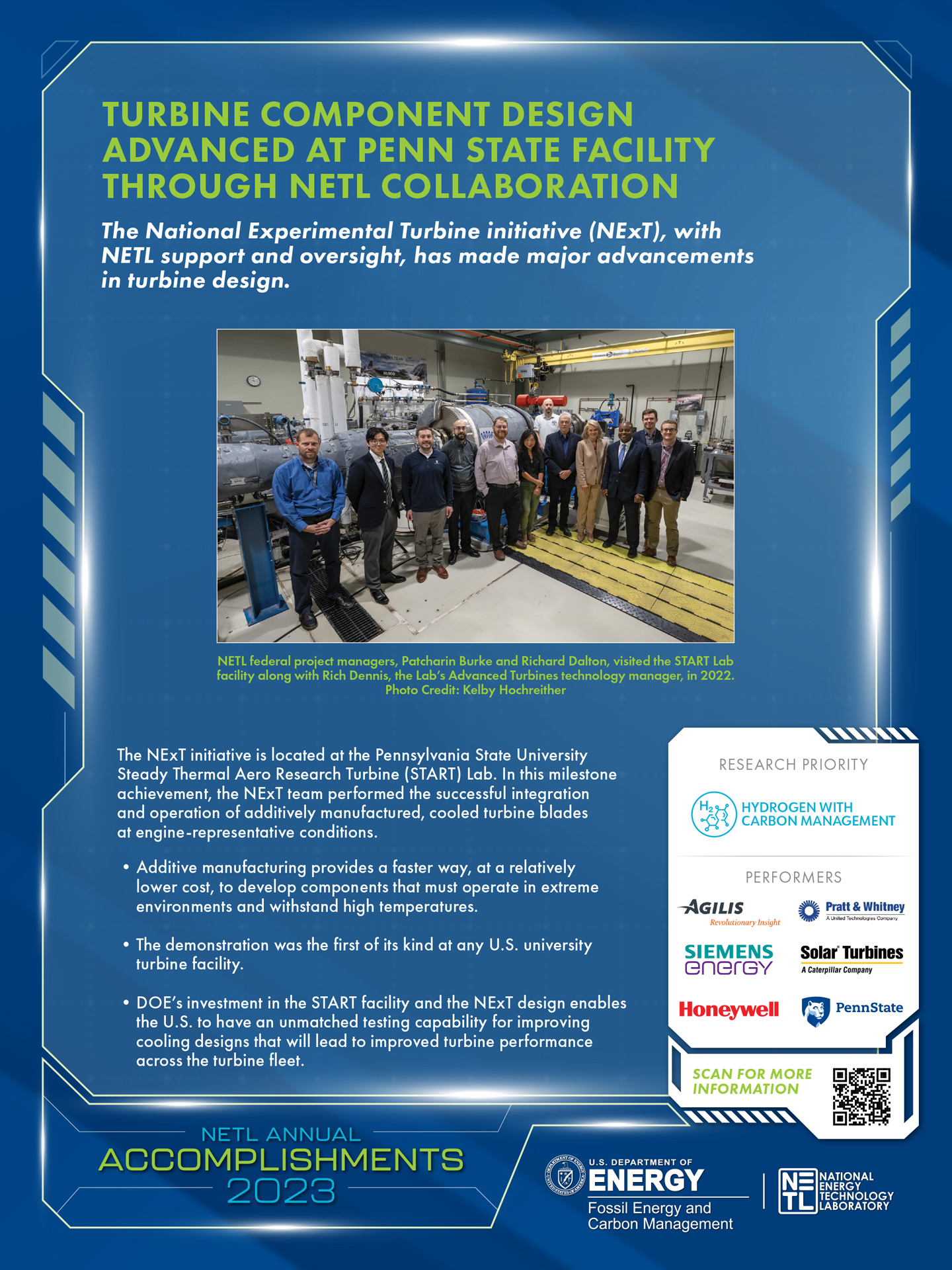 Turbine Component Design Advanced at Penn State Facility Through NETL Collaboration