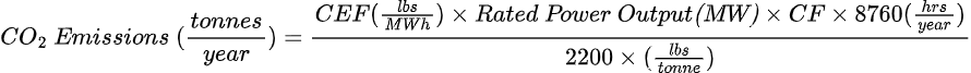 Carbon Efficiency (CE)= Heat Rate*Fuel CO2 Potential/1000