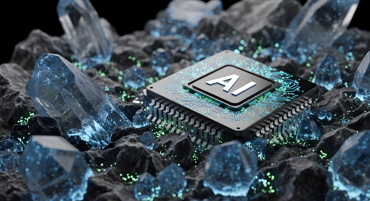 Cartoon depiction of an AI data chip.