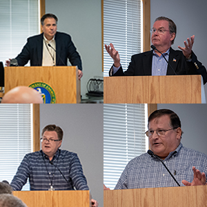 Plasynski introduced the DOE visitors and Winberg delivered remarks to brief employees about DOE initiatives and priorities before taking questions from the audience