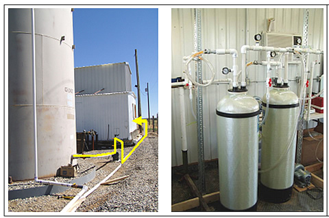SMZ columns treating produced water at the McGrath salt water disposal facilities.