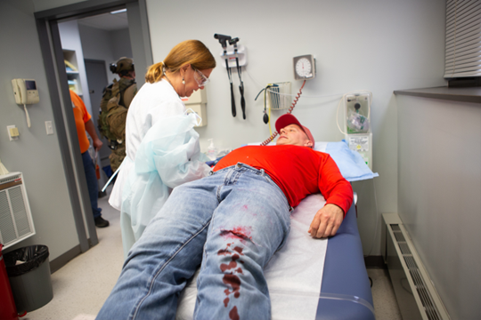 Staff portrayed victims during a full-scale emergency exercise at NETL-Pittsburgh.