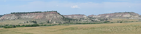Channel sandstones at the north edge of the Northern Cheyenne Indian Reservation.