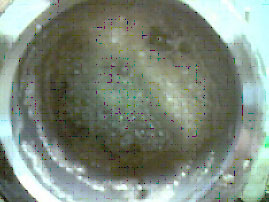 Foam generated during the reaction of GY and GF+CLS - 10 minutes after reaction
