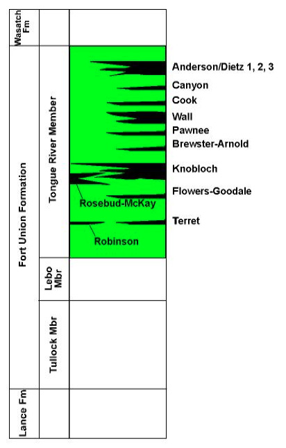 Coal stratigraphy in the Northern Cheyenne Indian Reservation.