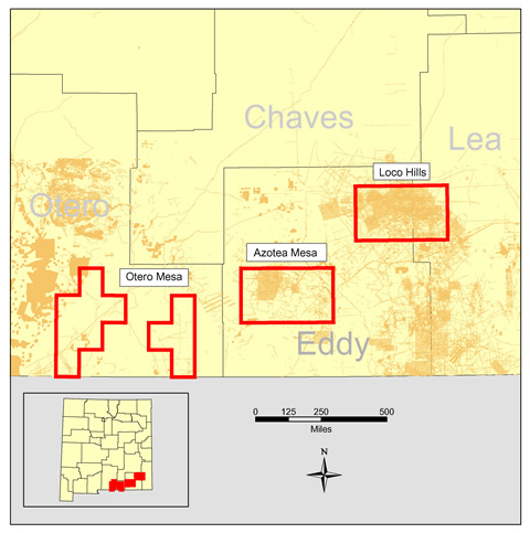 Examples web accessible GIS map of cultural resources within an area being examined for oil and gas development.