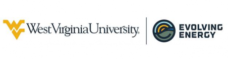 The West Virginia University loo along side the logo for Evolving Energy