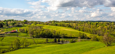Landscape photograph of rolling hills in rural Pennsylvania