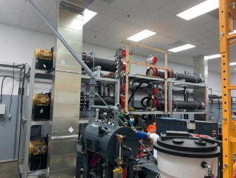 Climeworks/Svante DAC system seen during installation in California. The system boasts three contactors for independent parametric testing of multiple sorbent filters.