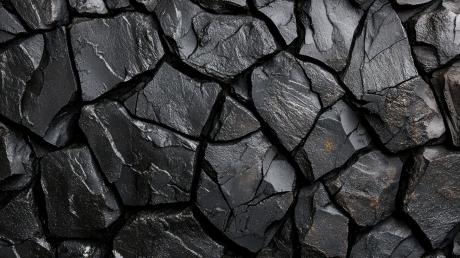 Close up photograph of a pile of coal.