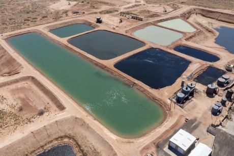 Large Evaporation ponds for produced water.