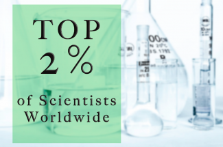 Graphic displaying the text "Top 2% of Scientists Worldwide"